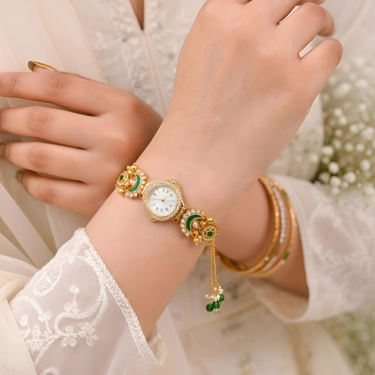 Royal Gold Tassel Watch-Bracelet